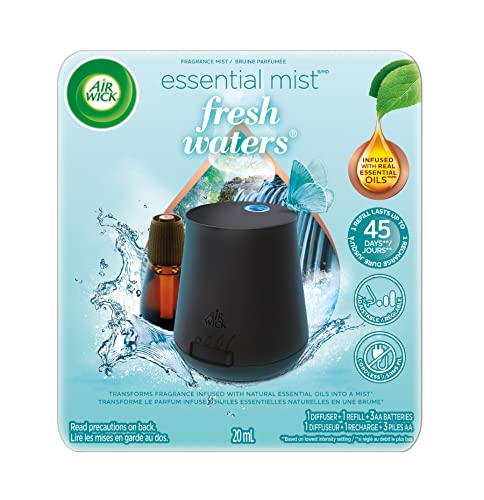 Air Wick Essential Mist, Essential Oil Diffuser, (Diffuser + 1 Refill), Fresh Water Breeze, Air Freshener (Device and Packaging May Vary)