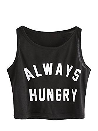 SweatyRocks Women's Summer Sleeveless Letter Print Casual Crop Tank Top Shirts