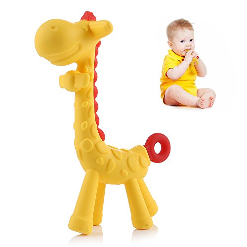 Baby Teether Toy - Tinabless Teething Pacifier Chew Rings for Babies, Infant and Toddler - Soft Silicone, BPA-Free, Natural Organic