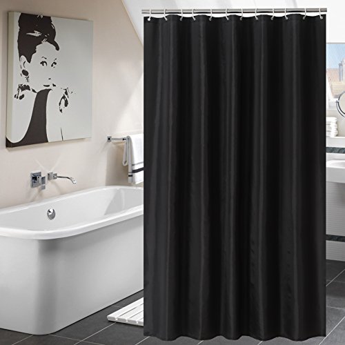 Book Cover YUUNITY Shower Curtain Polyester Fabric Bath Curtain with Hooks Bathroom Accessories,Waterproof Washable, 72
