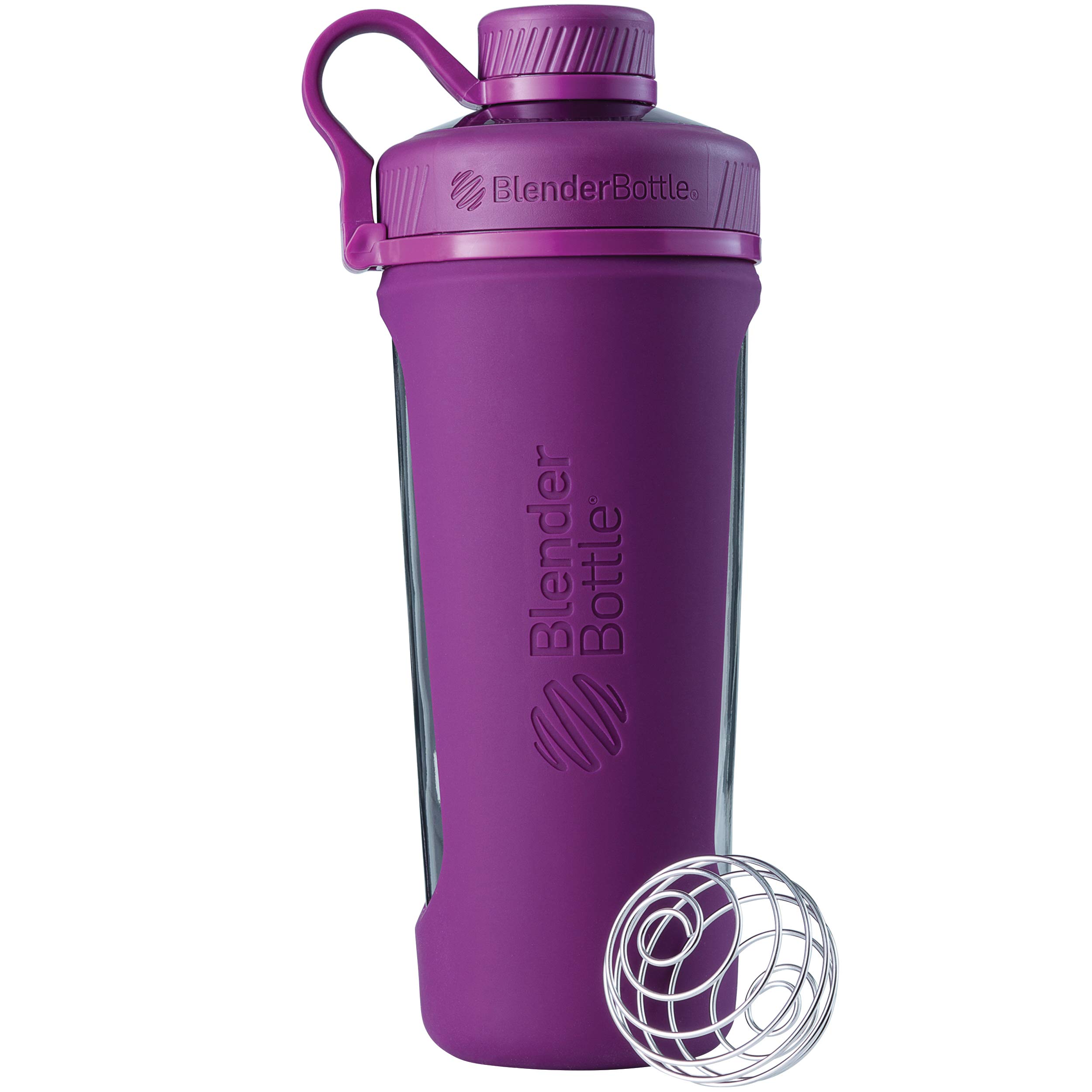 BlenderBottle Radian Glass Shaker Bottle, Plum, 28-Ounce