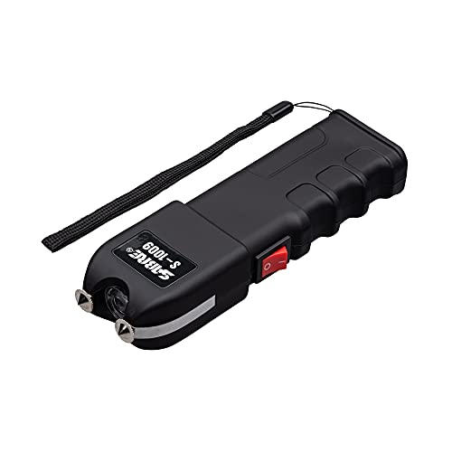 SABRE 3-in-1 Stun Gun with Flashlight and Anti-Grab Bar Technology, Painful 1.250 µC Charge, 120 Lumens, Rechargeable Battery, Safety Switch, Includes Wrist Strap and Belt Holster
