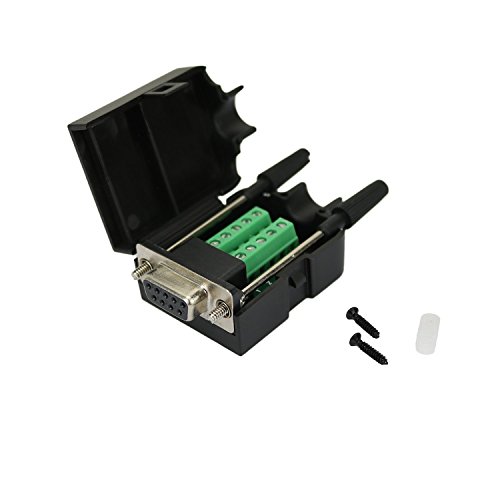 Twinkle Bay DB9 Connector to Wiring Terminal RS232 Serial Port Breakout Board Solderless (Female Adapter with Case)