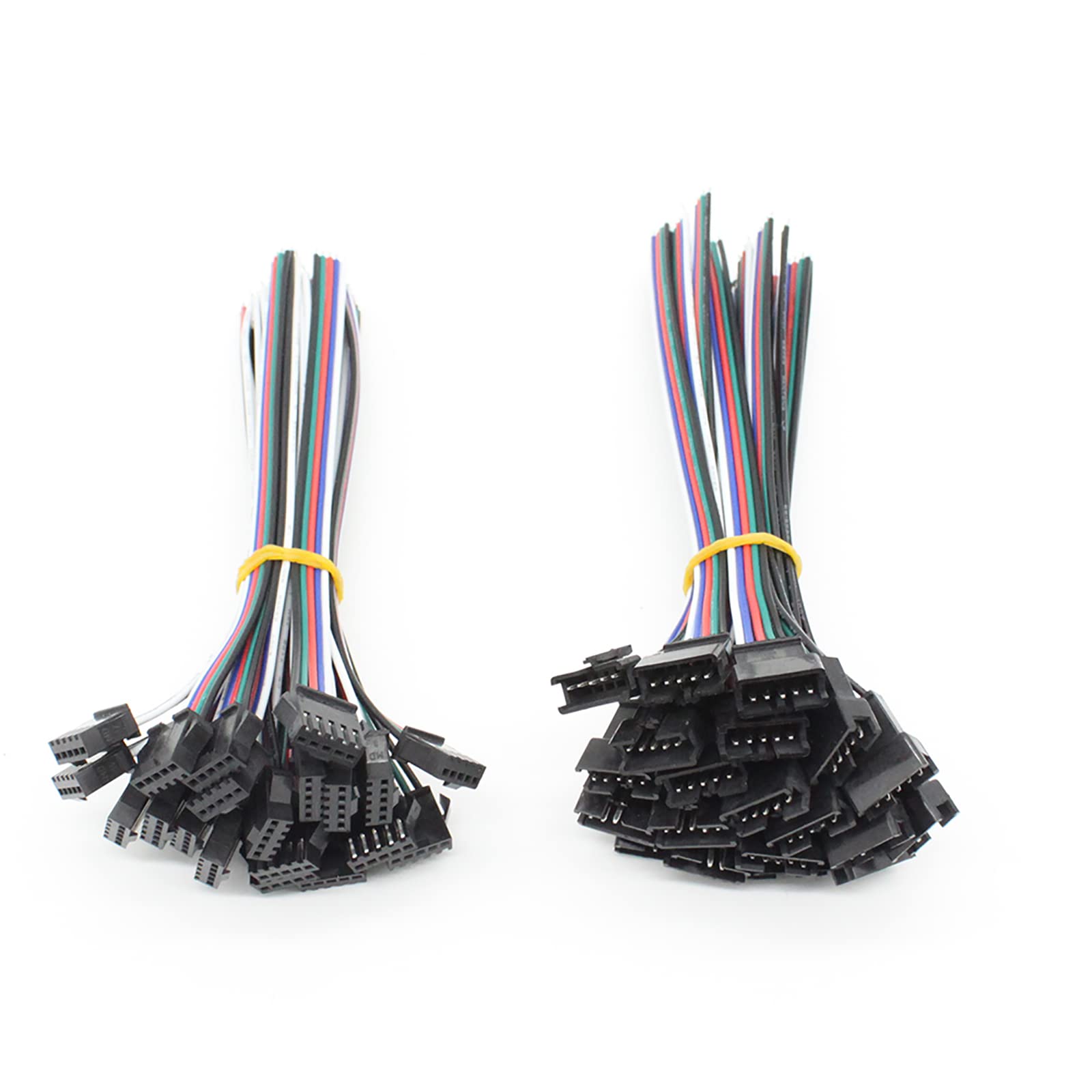 RGBZONE 20Pairs JST SM 5PIN Plug Male to Female EL Wire Cable Connector Adapter for 5050 RGBW RGBWW LED Strip Light