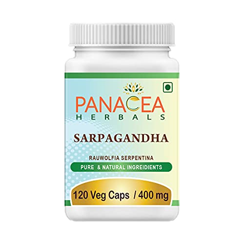 Panchaveda Panacea Herbals Rauwolfia Serpentina Capsules (120 Count 400mg Veg Caps) Sarpagandha Vati, Indian Snakeroot Supplement
