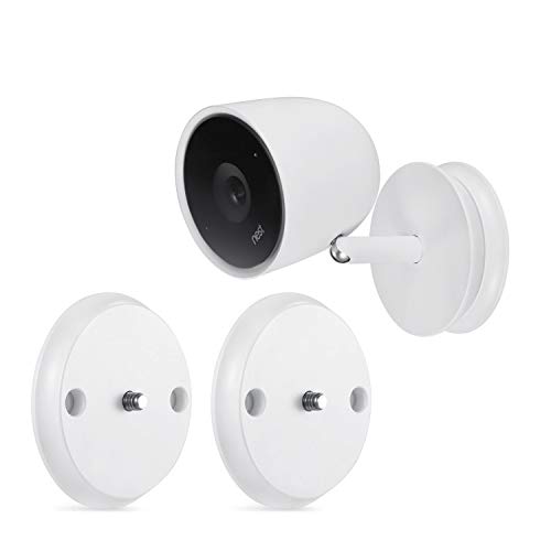 Wall Mount for Nest Cam IQ â€“ Mount Nest IQ with Screws onto Any Wall or Use the Strong Magnet to Mount the Camera onto Any Metallic Surface Without Tools or Wall Damage â€“by Wasserstein (2 Pack, White)