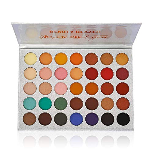 Beauty Glazed Eyeshadow Palette Pigmented Colors Makeup Pallets Eye Makeup 35 Shades Matte and Shimmer Pop Colors sombras para ojos Longevity Makeup For Beginners/ Traveling/ Giftable/ Presentation