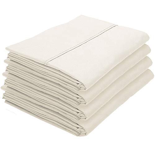 Book Cover 4 Pillowcases - Premium 1800 Ultra-Soft Collection - Bulk Pack - Double Brushed - Hypoallergenic - Wrinkle Resistant - Easy Care (Standard - 4 Pack, Coronet Blue)