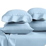 Bare Home Microfiber Bulk Pillow Cases - Standard/Queen Size Set of 4 - Cooling Pillowcases - Double Brushed - Light Blue Pillowcases 4 Pack - Easy Care (Standard - 4 Pack, Light Blue)