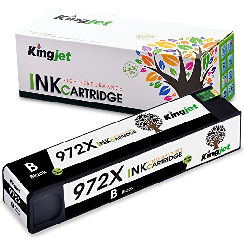 Kingjet Compatible Ink Cartridge Replacement for HP 972X 972 X Work with PageWide Pro 477dw 377dw 477dn 577dw 377dn 577z 452dn 452dw 552dw P55250dw P57750dw, 1 Black