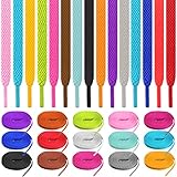 Isusser 15 Pairs 45" Flat Coloured Athletic Shoe Laces Sneakers Skate Shoes Boots Sport Shoes