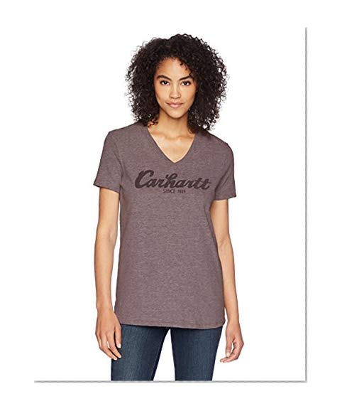 Carhartt Women's Lockhart Graphic Script Logo Ss Vneck Tshirt