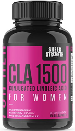Book Cover Extra Strength CLA for Women - 1500mg High Potency Weight Loss Supplement - Conjugated Lineolic Acid from Safflower Oil - Non-GMO + Stimulant-Free - 120 Softgels - Sheer Strength Labs