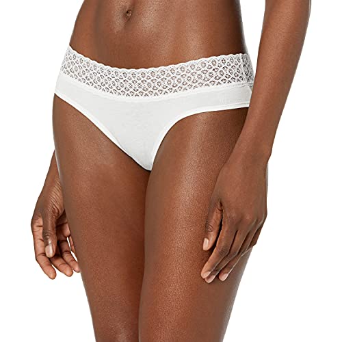 Amazon Brand - Mae Women's Lace Waistband Cotton Hipster Underwear, 3 Pack