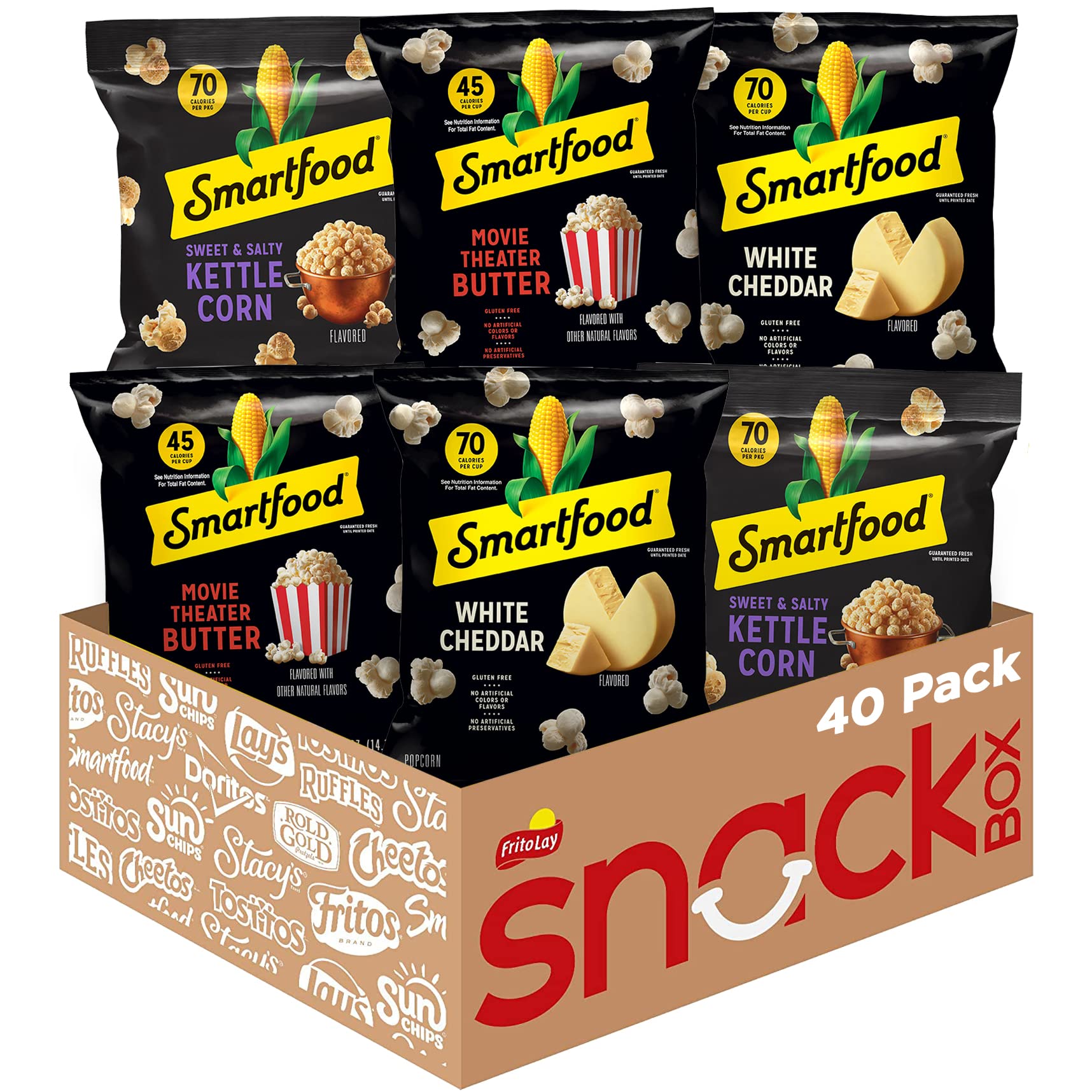Book Cover Smartfood Popcorn Variety Pack, 0.5 Ounce (Pack of 40) 40ct Variety Pack