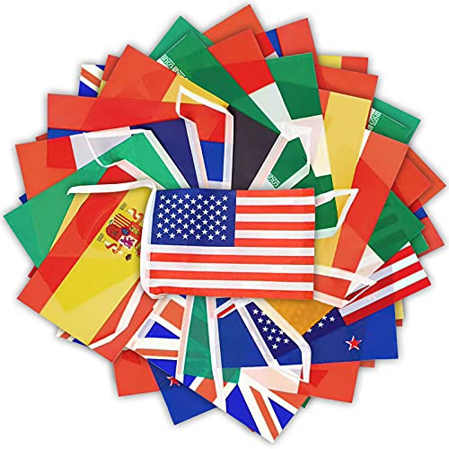 graffitimaster 100 Countries Flags 82ft International Flags Bunting Banner for Party Decorations,Olympics,Grand Opening,Bar,Sports Clubs,School Events,Cultural Studies and More
