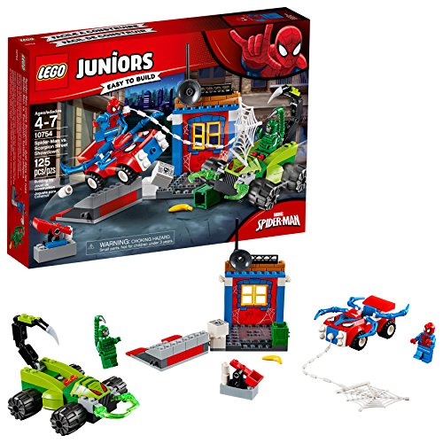 Book Cover LEGO Juniors/4+ Marvel Super Heroes Spider-Man vs. Scorpion Street Showdown 10754 Building Kit (125 Piece)