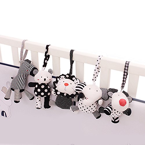 Book Cover SHILOH Baby Crib Stroller Carseat Decoration 5PCS, White and Black (Zoo Animals)