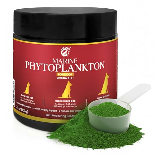 Marine Phytoplankton for Dogs – Strength, Growth & Calm Energy Support – Puppy Development, Muscle Recovery & Vitality for All Breeds – Pure Microalgae Powder (3.5 oz / 100 g)