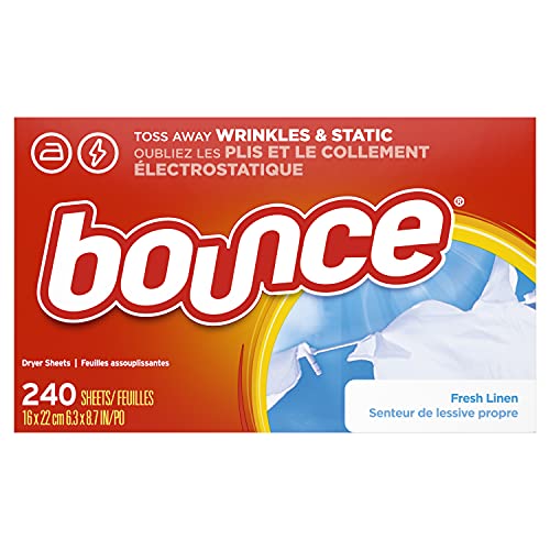 Bounce Fresh Linen Scented Fabric Softener Dryer Sheets, 240 Count