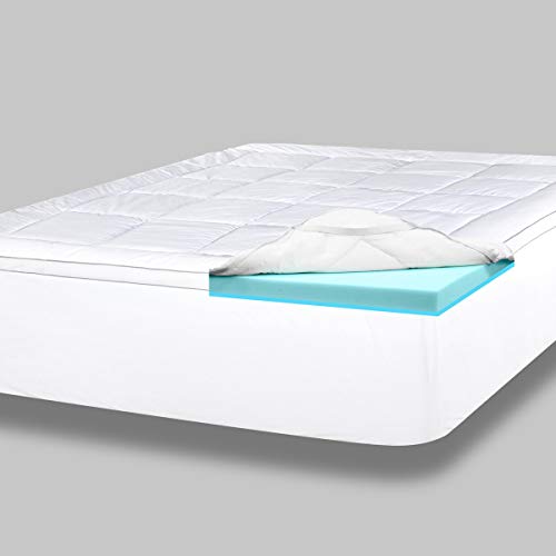 Book Cover ViscoSoft 4 Inch Pillow Top Memory Foam Mattress Topper Queen | Serene Lux Dual Layer Mattress Pad