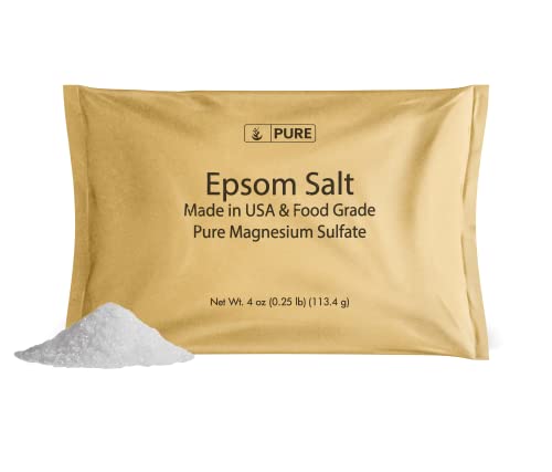 Pure Original Ingredients Epsom Salt (4 oz) Pure Magnesium Sulfate, Food Grade, Soaking Solution