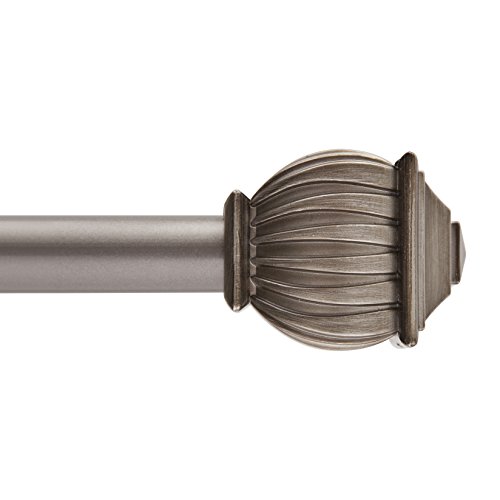 Kenney Beckett Window Curtain Rod, Pewter, 28-48