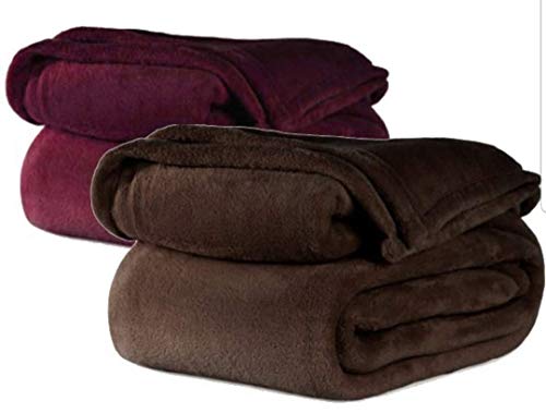 Flame Retardant twin size blanket (BURGUNDY)