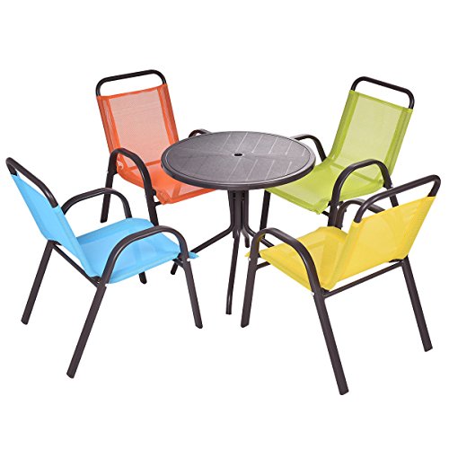 Costzon Kids Table Set, 5 Pieces Patio Activity Table and Chair Set