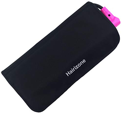 Hairizone Heat Resistant Curling Iron Cover with 5 Small Thermal Pouches and New Added Cable Holder for Hair Styling Tools Storage, Flat Iron Travel Case, Easy Carry Roll Bag