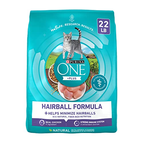 Purina ONE Hairball, Natural Dry Cat Food, Hairball Formula - 22 lb. Bag