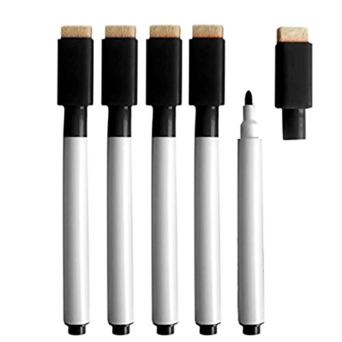 RETON Rewritable Magnetic Dry Wipe White Board Markers Pens With Eraser Cap (25pc(black))