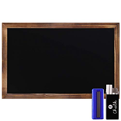 HBCY Creations Rustic Torched Wood Magnetic Wall Chalkboard, Small Size 11"x17", Framed Decorative Chalkboard - Great for Kitchen Decor, Weddings, Restaurant Menus and More! â€¦ (11" x 17")â€¦