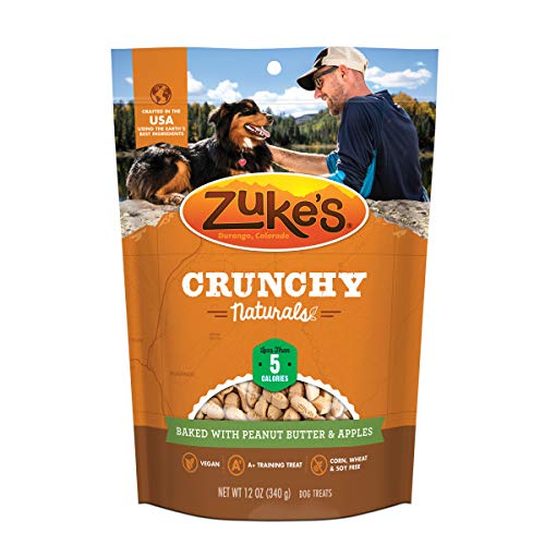 Zuke's Crunchy Naturals Training Dog Treats Baked With Peanut Butter and Apples - 12 oz. Bag, brown (30008)