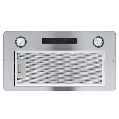 Miseno MH80120AS 150-390 CFM 20 Inch 3-Speed Ultra Quiet Range Hood Insert with Halogen Lighting - Stainless Steel