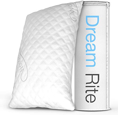 Book Cover Dream Rite Shredded Hypoallergenic Memory Foam Pillow WonderSleep Series Luxury Adjustable Loft Home Pillow Hotel Collection Grade Washable Removable Cooling Bamboo Derived Rayon Cover- Queen 1 Pack