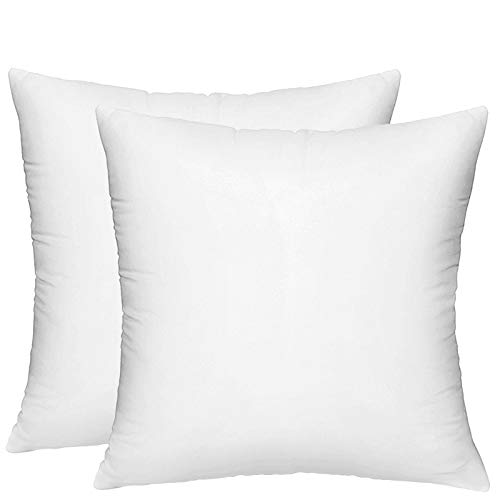 HIPPIH 2 Pack Pillow Insert - 18 x 18 Inch Hypoallergenic Decorative Square Sofa and Bed Pillow Form Inserts