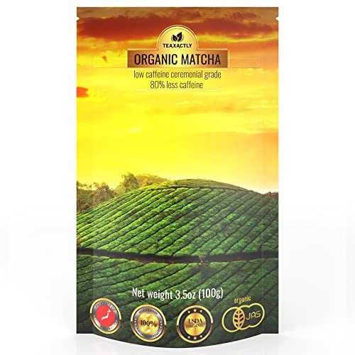 Matcha Green Tea Powder - 3.5 Ounce 100g Authentic 80% Decaf Japanese Origin Organic Ceremonial Grade Matcha Sugar Free For Making Latte and Smoothies Everyday USDA Certified
