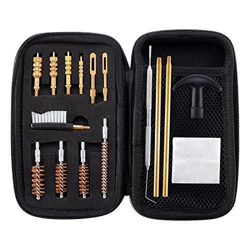 BOOSTEADY Universal Handgun Cleaning kit .22.357.38,9mm.45 Caliber Pistol Cleaning Kit Bronze Bore Brush and Brass Jag Adapter