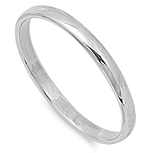 CHOOSE YOUR WIDTH Sterling Silver Wedding Band Comfort Fit Ring 2mm-10mm Sizes 2-15