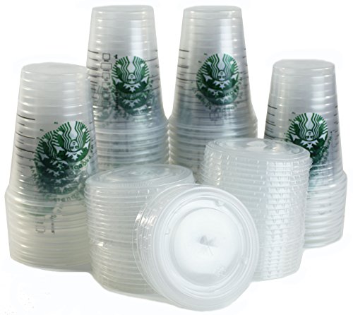 Starbucks Clear Disposable Cold Beverage Cup, 16 Ounce, and Lids (Pack of 50 each)