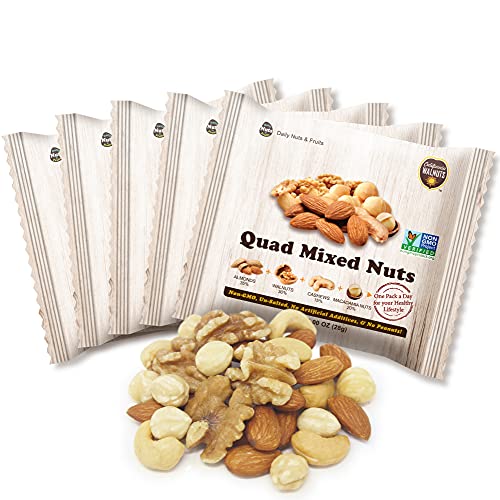 Daily Nuts Super Mix Series (Plant Protein, Antioxidant, Non-GMO, Gluten-Free, Kosher) (B. Premium Quad Mix, 32 PACK)