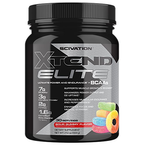 Book Cover Scivation Xtend Elite BCAA Powder, Branched Chain Amino Acids, BCAAs, Sour Gummy, 30 Serving