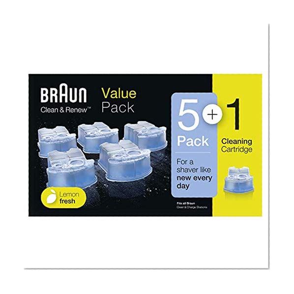 Braun Cartouches de Recharge Clean & Renew CCR, Nettoyant Pour Rasoir Pack de 5 + 1