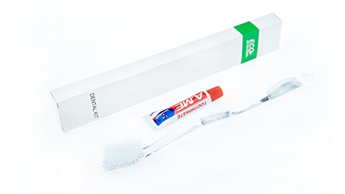 ECO amenities, Individually wrapped travel manual disposable toothbrush with toothpaste bulk, White, 100 Count (2-016)