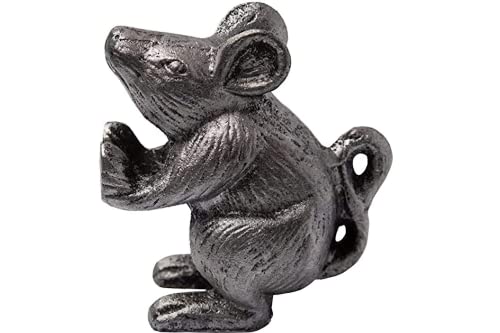 Cast Iron Mouse Door Stop by Comfify- Decorative Vintage Rustic Door Stop - Stop Your Bedroom, Bath and Exterior Doors with Style - Antique Silver Color