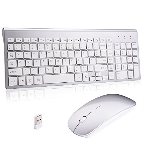 Book Cover Wireless Keyboard and Mouse Combo,Ultra Slim with Mute Whispe-Quiet Keys for Laptop Notebook Mac PC Computer Windows OS Android (LC-TZ22-2)