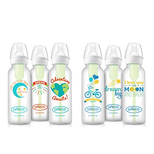 Dr. Brown's Options Baby Bottles, 8 ounce, Adventure/Love/Dream Designs, 6 count