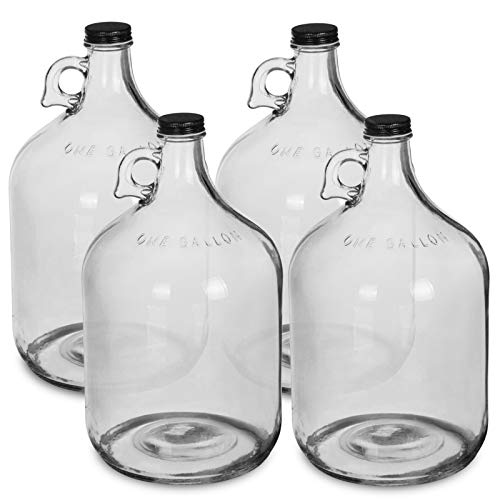 1 Gallon Glass Water Bottle Jug with 38 mm Metal Screw Cap (4)
