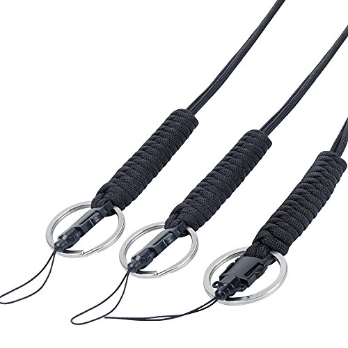 EOTW Paracord Lanyard Keychain Military Grade Utility Paracord Rope Key Chain Whistles Holder with Metal Ring Hook For Outdoor Hiking Camping
